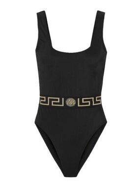 VERSACE Medusa Greca logo waist swimsuit M